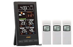 Домашня метеостанція Misol WN2810-W3T з 3-ма бездротовими дачиками