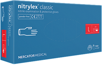 Рукавички нітрилові Mercator Nitrylex Classic L 100 шт.