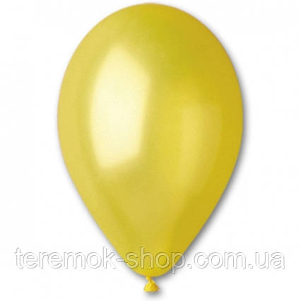 Повітряні кулі жовті, кульки латексні металік 30 см Gemar Італія 5 шт