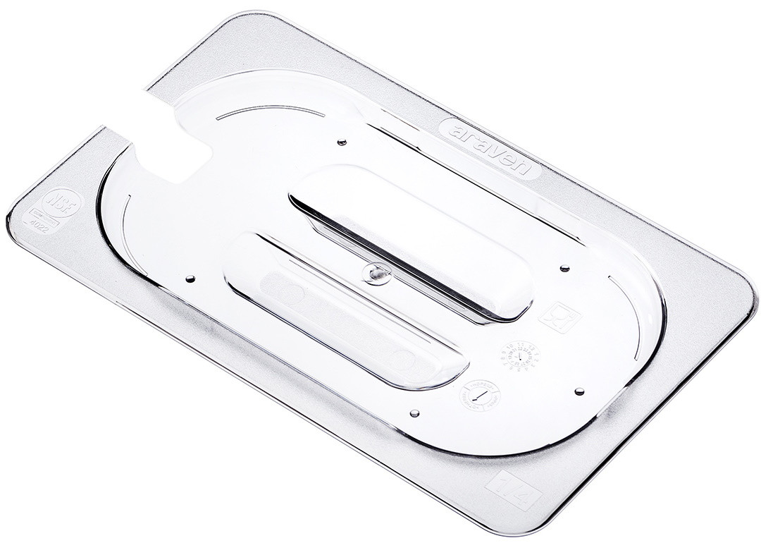 Кришка з прорізом для ложки прямокутна GN 1/4 26.5х16.2х2.7см з полікарбонату Araven, фото 1