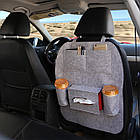 Органайзер для спинки сидіння автомобіля Vehicle mounted storage bag світло-сірий, фото 4