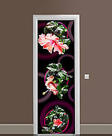 Наклейка на дверь Zatarga «Гибискус » 650х2000 мм виниловая 3Д наклейка декор самоклеящаяся