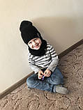 Демісезонний дитячий в'язаний набір шапка та снуд для хлопчика та дівчинки ручної роботи весна осінь., фото 9