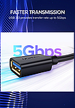 Подовжувальний кабель Ugreen USB 3.0 Type A для передачі даних 5 Гбіт/с 0,5 м Чорний 30125, фото 9