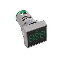Вольтметр переменного тока AC 22мм 12-500В - зеленый