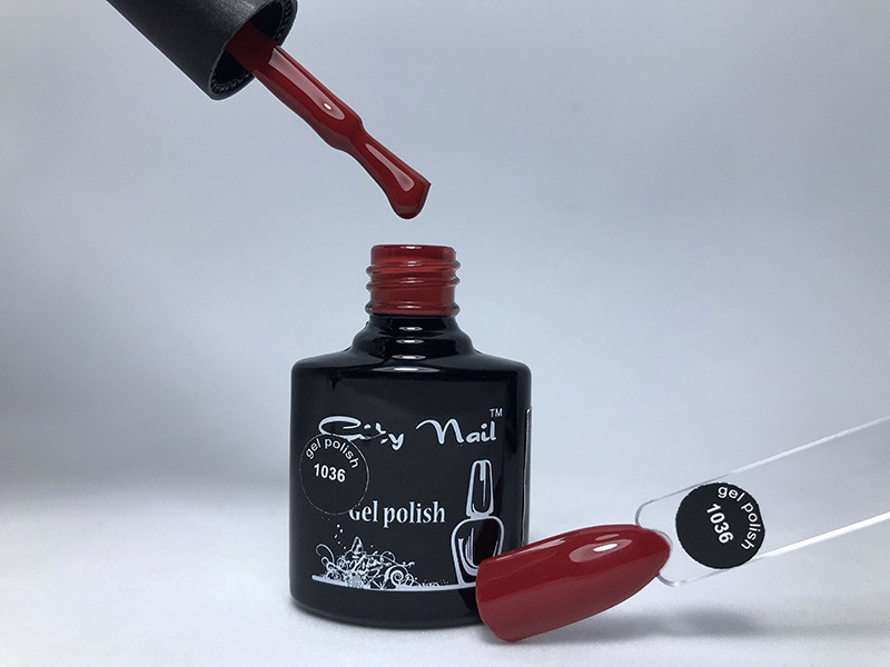 Гель-лак CityNail 1036 червоний - Відтінки червоних гель лаків - Гель Лак Винний Колір - Гель лак преміум клас, фото 1