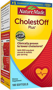 Nature Made CholestOff® Plus рослинні стероли та станоли для зниження рівня холестерину, 100 ЖК