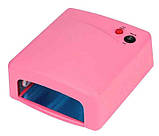 Лампа для нарощування нігтів ZH-818 36W Рожева, фото 2