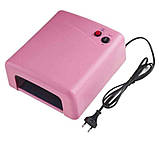 Лампа для нарощування нігтів ZH-818 36W Рожева, фото 3