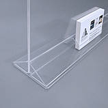 Менюхолдер А5 (210 х 148 мм) з трикутною підставкою, горизонтальний із візитівкою, акрил 2 мм, фото 3