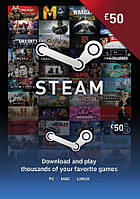 Карта оплаты Steam Wallet Steam Wallet £50 (GBP)