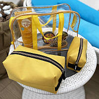 Набір для пляжу - сумка та дві косметички KBeach-yellow (Жовтий)