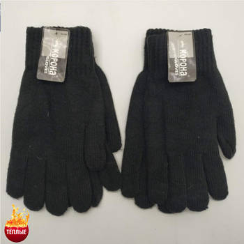 Вовняні рукавички чоловічі подвійні з начосом Корона 8118 (25 см) ПМЗ-160025