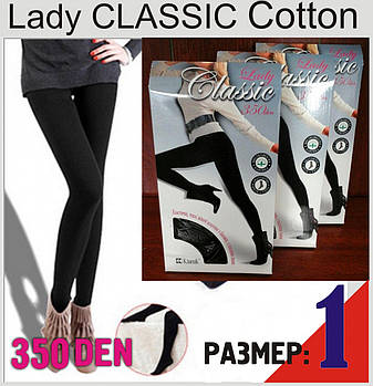 Колготки жіночі бавовна Lady CLASSIC Cotton 350 Den, чорні 1р ЛЖЗ-1247