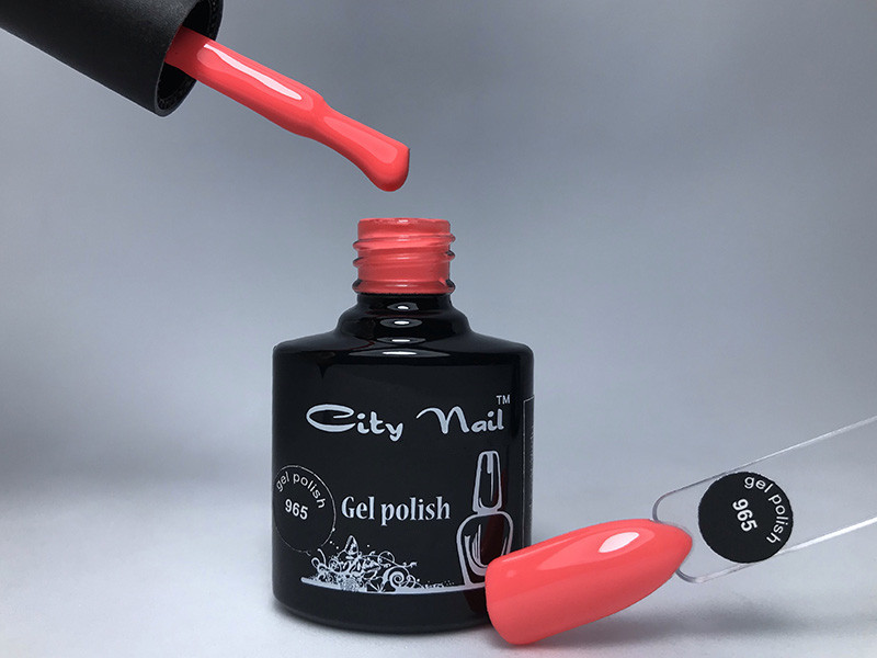 Гель-лак CityNail 965 кораловий (червоний, багряний) - Гель-лак Кораловий Гель лак преміум клас City Nail, фото 1