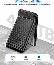 Зовнішній кишеню Orico для HDD 2.5" 2520U3-BK-EP (Чорний), фото 3