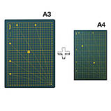 Набір для печворку і квілтингу великий 2 килимка А3 А4 мат лінійка дисковий роторний ніж для тканини, фото 6
