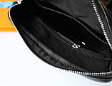 Мужская кожаная сумка Louis Vuitton черная, фото 4