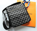 Мужская кожаная сумка Louis Vuitton черная, фото 3