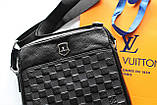 Мужская кожаная сумка Louis Vuitton черная, фото 2