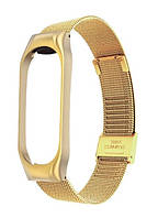 Металевий ремінець для Mi Band 4 Євро Золото Euro Gold