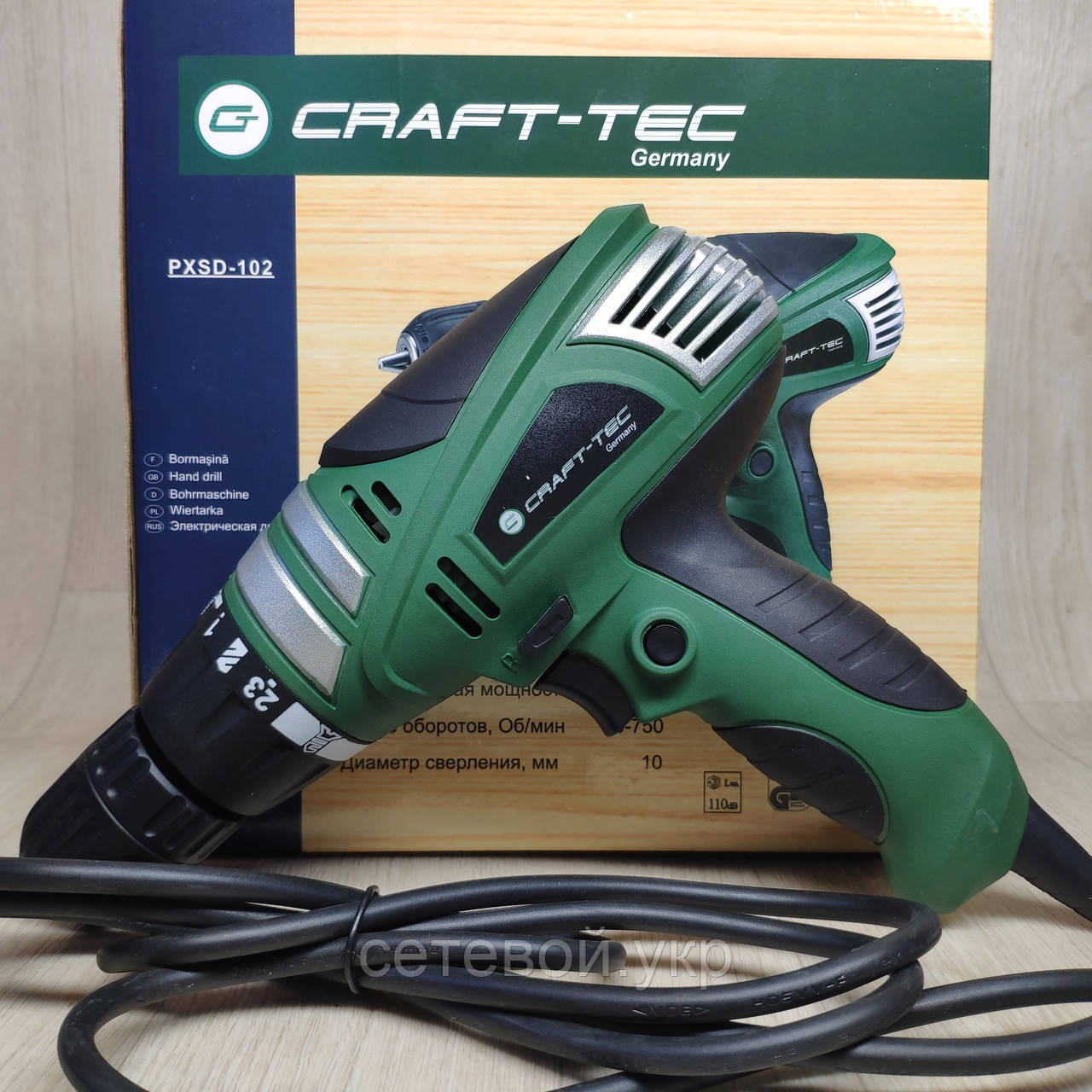 Дриль-шуруповерт мережевий Craft-tec PXSD-102
