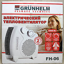 Тепловентилятор спіральний Grunhelm FH-06 (1000/2000Вт, 220В)