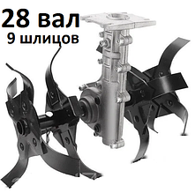 Культиватор насадка на бензокосу на 28 штангу 9 шліців на підшипниках