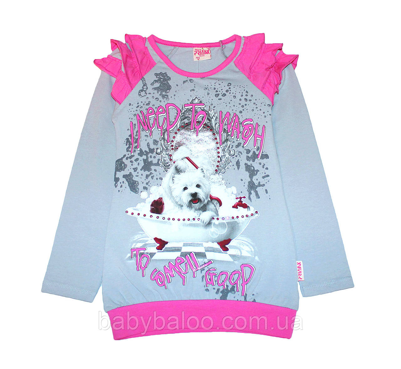 Туніка для дівчинки "Собачка в душі" ( від 4 до 7 років)
