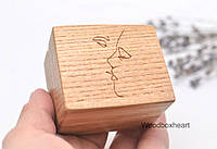 Деревянная коробочка шкатулка футляр для кольца