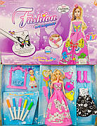 Лялька типу Барбі "Модельєр" 6628-7 | Лялька для творчості "Сукня-розмальовка" | Лялька типу барбі модельєр |