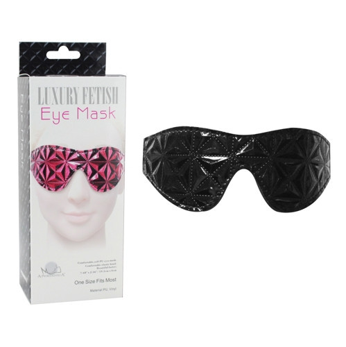 Чорна фетиш маска для очей Luxury Fetish Diamond Patterned
