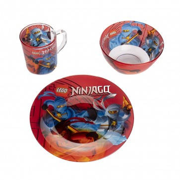 Дитяча скляний посуд Ниндзяго Дитячий набір посуду Ninjago ABC, фото 2