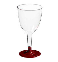 Келихи для вина, (5шт), матеріал - харчовий пластик (без запаху), 160 мл. Бордова підставка