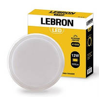 LED СВ-К LEBRON L-WLR, 12W, КРУГЛІЯ, 4100K, 1020LM, КУТ 140°