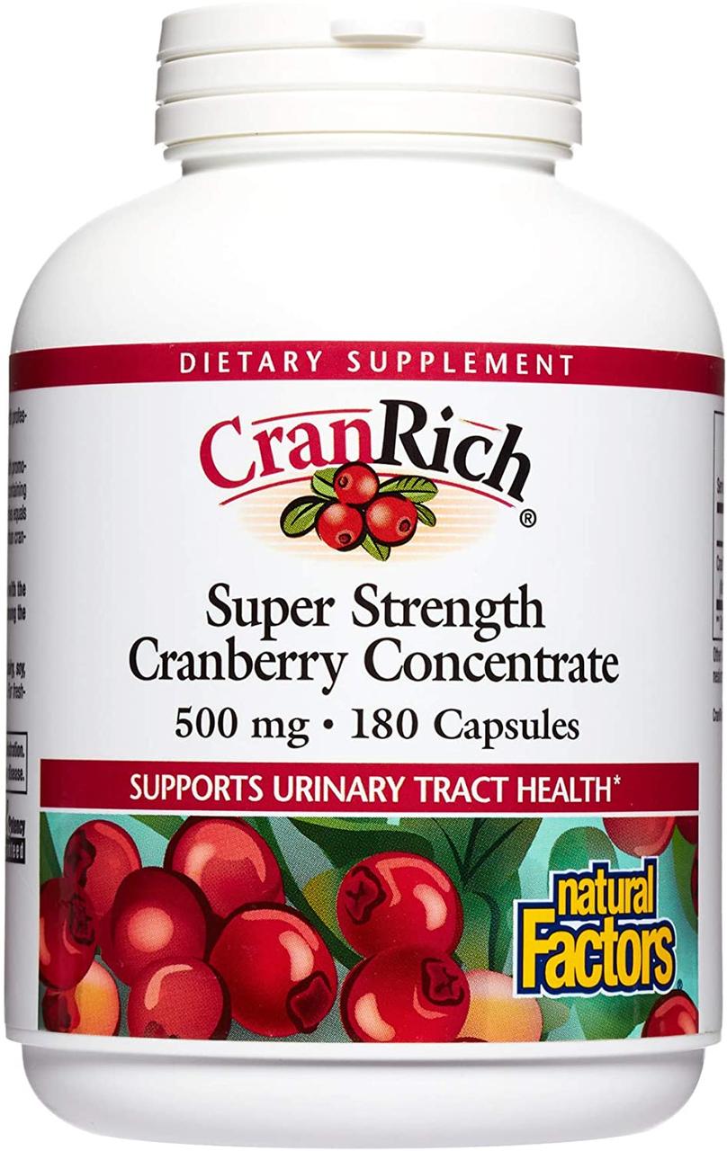 Концентрат журавлини Natural Factors Cranberry Concentrate 500 mg 180 капсул, фото 1