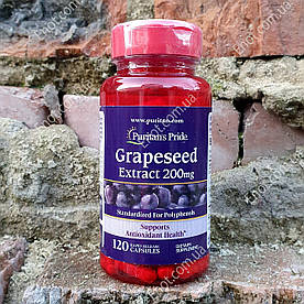 Виноградна кісточка Puritan's Pride Grape Seed 200 мг 120 капсул