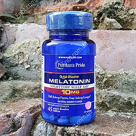 Мелатонін Puritan's Pride Melatonin 10 мг Natural Cherry Flavor 45 таблеток