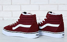 Жіночі зимові кеди Vans Old Skool SK8 Hi Winter Bordo (з хутром) VA38GEU64, фото 3