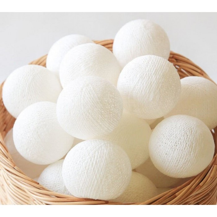 Тайська гірлянда на 10 кульок від батарейок CBL Біла, 2.6м, фото 1