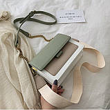 Жіноча класична сумка через плече крос-боді хакі зелена, фото 8