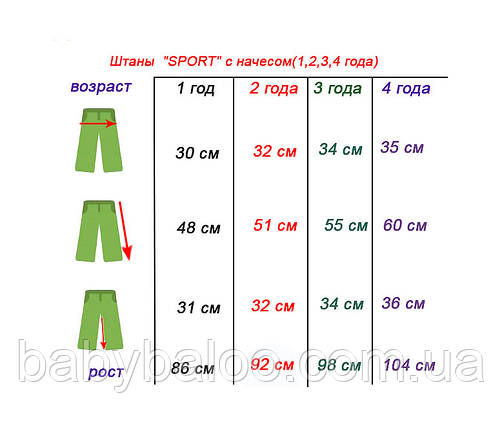 Штани "SPORT" з начісуванням (1,2,3,4 року) - арт.1327759125, фото 3