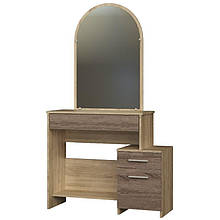 Стіл туалетний з ламінованої ДСП в спальню Трюмо 1 Еверест Дуб Сонома + Трюфель