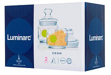 Набір скляних банок з прозорою кришкою Luminarc Zoom 2 шт 0.75 л (N1692), фото 2