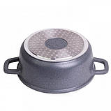 Каструля алюмінієва Kamille 2,3 л 20 х 8,5 см лита з антипригарним покриттям "Granite" з кришкою арт 4424, фото 4