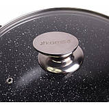 Каструля алюмінієва Kamille 6,5 л 28 х 12,5 см лита з антипригарним покриттям "Granite" з кришкою арт 4426, фото 2