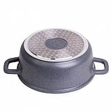 Каструля алюмінієва Kamille 6,5 л 28 х 12,5 см лита з антипригарним покриттям "Granite" з кришкою арт 4426, фото 3