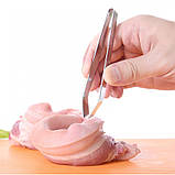 Пінцет для кісток риби та птиці 12 х 1,3 см, фото 2