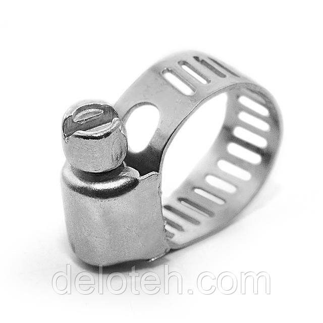Хомут сталевий оцинкований 8 мм D 6-16 мм INTERTOOL TC-0006
