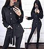Костюм лосини висока талія й піджак із кишенями та поясом замш, фото 10
